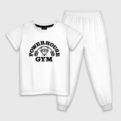 Пижама хлопковая детская GYM, цвет: белый