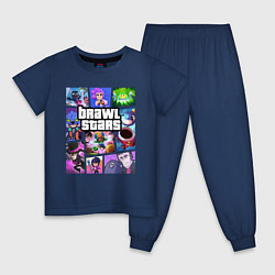 Пижама хлопковая детская BRAWL STARS Gta Style, цвет: тёмно-синий