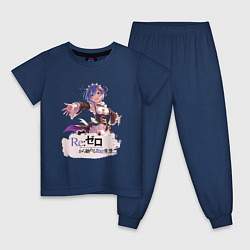 Пижама хлопковая детская Re: Zero, цвет: тёмно-синий