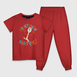 Пижама хлопковая детская Forky, цвет: красный