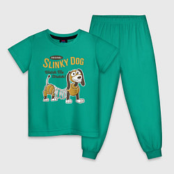 Пижама хлопковая детская Slinky Dog, цвет: зеленый