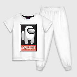 Пижама хлопковая детская Among Us, цвет: белый