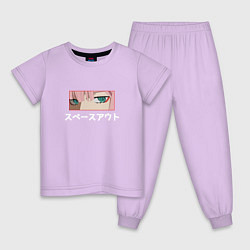 Пижама хлопковая детская Zero two, цвет: лаванда