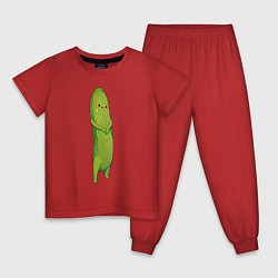 Пижама хлопковая детская Огурец, цвет: красный