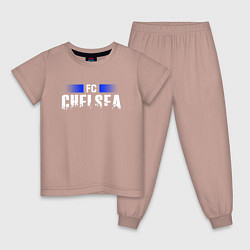 Пижама хлопковая детская FC Chelsea, цвет: пыльно-розовый