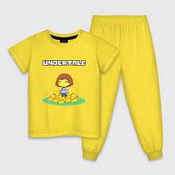 Пижама хлопковая детская UNDERTALE, цвет: желтый