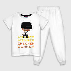 Пижама хлопковая детская PUBG Winner Chicken Dinner, цвет: белый
