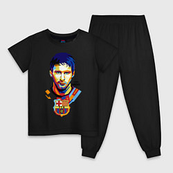 Пижама хлопковая детская Barcelona FC, цвет: черный