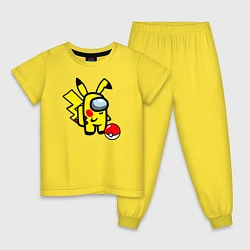 Детская пижама Among us Pikachu and Pokeball