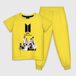 Пижама хлопковая детская BTS, цвет: желтый