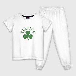Пижама хлопковая детская Boston Celtics, цвет: белый