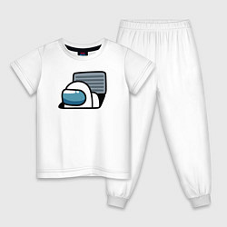 Пижама хлопковая детская AMONG US, цвет: белый