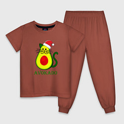 Пижама хлопковая детская Avokado, цвет: кирпичный
