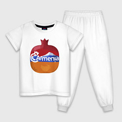 Пижама хлопковая детская Армения, цвет: белый