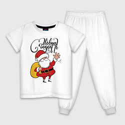 Пижама хлопковая детская С Новым годом!, цвет: белый