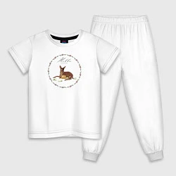 Пижама хлопковая детская Bambi, цвет: белый