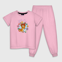 Пижама хлопковая детская Little One, цвет: светло-розовый