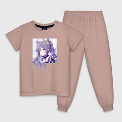 Пижама хлопковая детская Genshin Impact, цвет: пыльно-розовый