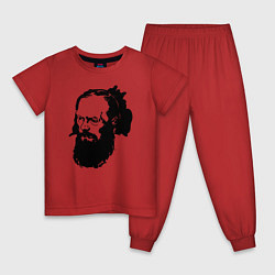 Пижама хлопковая детская Достоевский, цвет: красный