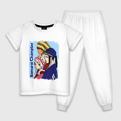 Пижама хлопковая детская Samurai Champloo Главные герои Z, цвет: белый