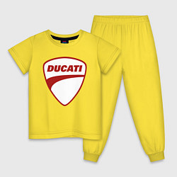 Пижама хлопковая детская Ducati Logo Дукати Лого Z, цвет: желтый