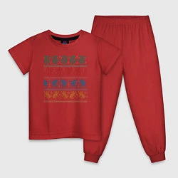 Пижама хлопковая детская Символы, цвет: красный