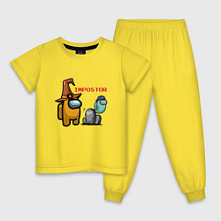 Пижама хлопковая детская Among Us Impostor Z, цвет: желтый