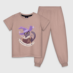 Пижама хлопковая детская Make Magic, цвет: пыльно-розовый