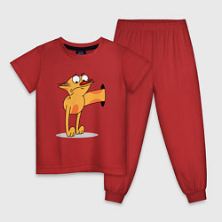Пижама хлопковая детская Котопес, цвет: красный