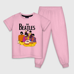 Пижама хлопковая детская THE BEATLES, цвет: светло-розовый
