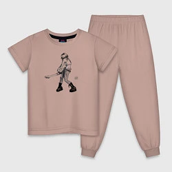 Пижама хлопковая детская Rock it Baby, цвет: пыльно-розовый