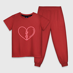 Пижама хлопковая детская Пульс любви, цвет: красный
