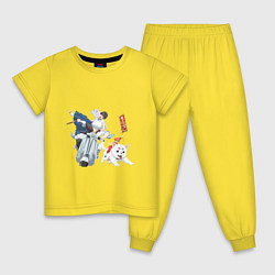 Пижама хлопковая детская Гинтама, цвет: желтый