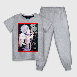 Пижама хлопковая детская Сатору гото С кошечкой, цвет: меланж
