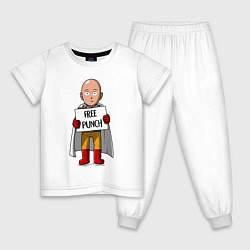 Пижама хлопковая детская One-Punch Man, цвет: белый