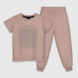 Пижама хлопковая детская FASTER, цвет: пыльно-розовый