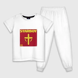 Пижама хлопковая детская The Weeknd STARBOY, цвет: белый