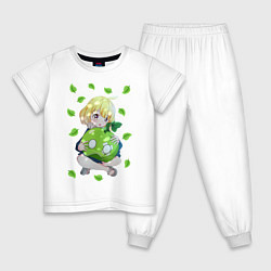 Пижама хлопковая детская Суйка, цвет: белый
