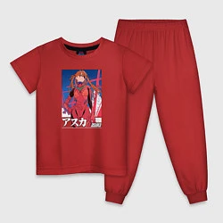 Пижама хлопковая детская Evangelion Asuka, цвет: красный