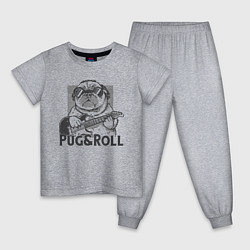 Пижама хлопковая детская Pug & Roll, цвет: меланж