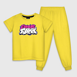Пижама хлопковая детская Friday Night Funkin, лого, цвет: желтый