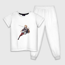 Пижама хлопковая детская Асуна, цвет: белый