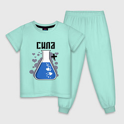 Пижама хлопковая детская Силакрасотая, цвет: мятный