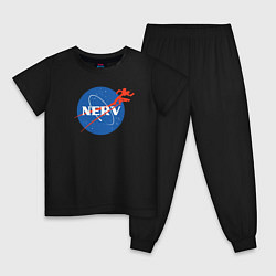 Пижама хлопковая детская Nerv, цвет: черный