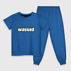 Пижама хлопковая детская WASTED, цвет: синий
