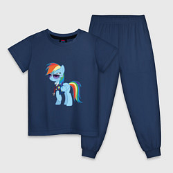 Пижама хлопковая детская Pony - Rainbow Dash, цвет: тёмно-синий