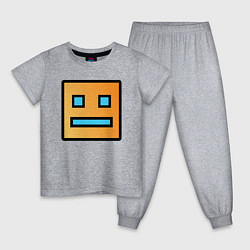 Пижама хлопковая детская Geometry Dash, цвет: меланж