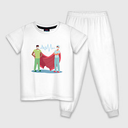 Пижама хлопковая детская Супермедик Supermedic Z, цвет: белый