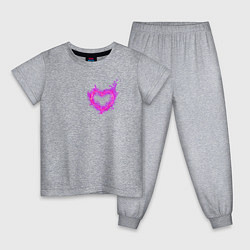 Пижама хлопковая детская Розовое Огненное Сердце, цвет: меланж
