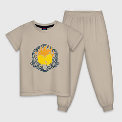 Пижама хлопковая детская Wu-Tang Fire, цвет: миндальный